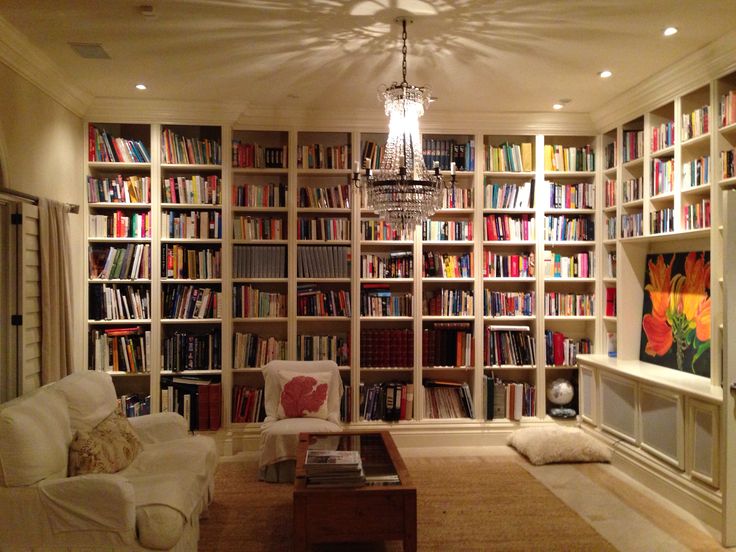 home library with shelves containing books