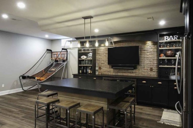 exquisite  basement home bar