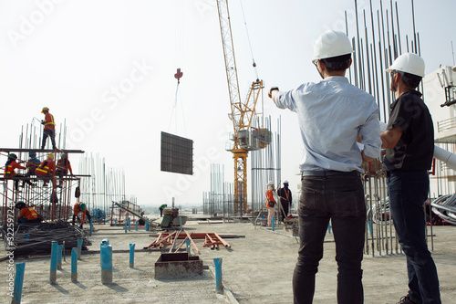 Construction workers on site