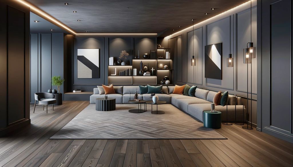 A finished basement remodeling project