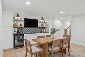 A finished basement in West Chester, PA